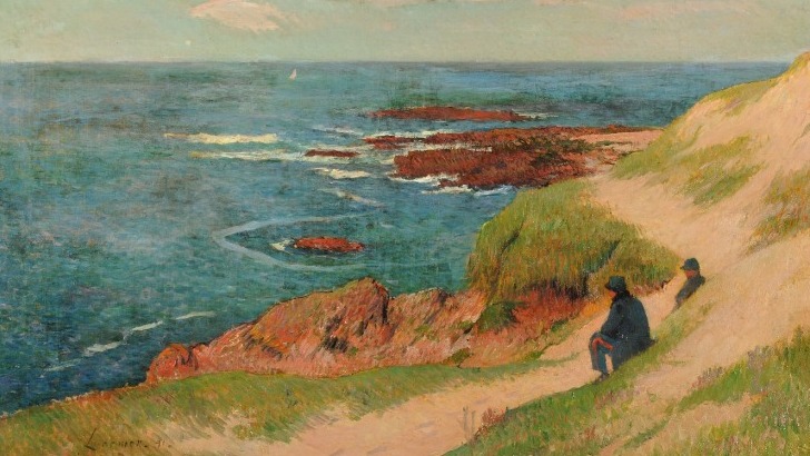 une-oeuvre-de-henry-moret-bord-de-mer-a-lamor-plage-1891-exposee-au-musee-national-des-douanes